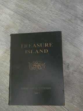 Treasure Island Hardcover Book - Black with Gold Lettering Storage Box